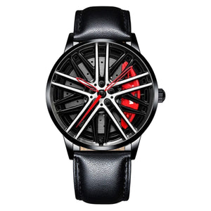 3D BMW ///M 4 Wheel Leather Band Watch