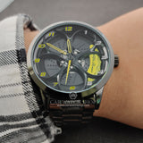 alfa romeo giulia stelvio qv quadrifoglio 3D wheel stainless steel watch yellow calipers wristwatch orologio